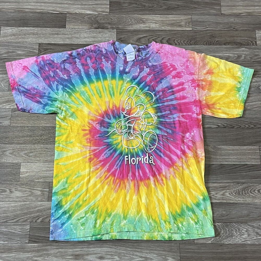 Vintage Disney Mickey Mouse Shirt Men’s Large Tie-Dye California Gildan Tag Y2K